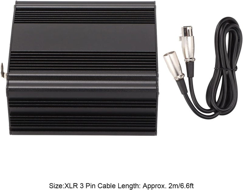 Zopsc مزود طاقة، مزودات طاقة 48 فولت مع كابل XLR 3 دبابيس، أداء مستقر، لمعدات تسجيل الموسيقى بالميكروفون المكثف. أسود (قابس أمريكي 110 فولت) - Image 5